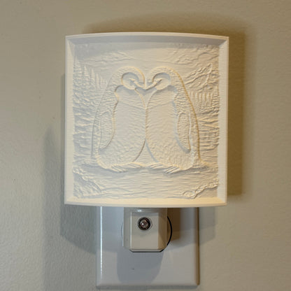 Penguins in Mountain Snow Nightlight